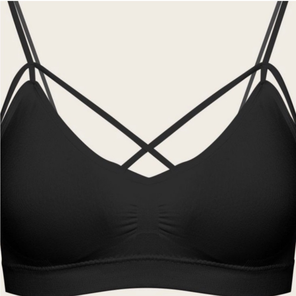 Aqua Black Strappy Bralette
